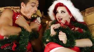 Amateur busty redhead Joanna Angel sucks a dick for Christmas