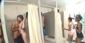 Nasty coeds have some hardcore fun with a well-hung guy in the shower