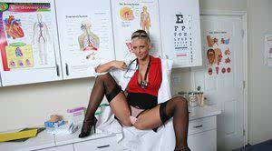 Cute doctor Phoenix Marie strips in office and gets naughty