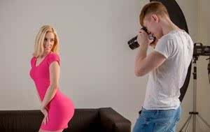 Hot blonde Nesty gets doggystyle hardcore slut fuck in pink high heels