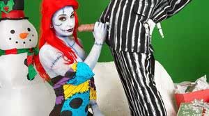 Amateur chick Joanna Angel and guy don creepy cosplay outfits before fucking