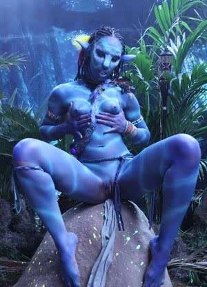 Cosplay chick Misty Stone pinches her blue nipples in hot fantasy tease