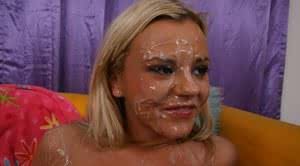 Bree Olson with huge boobs swallows bukkake after hot fucking