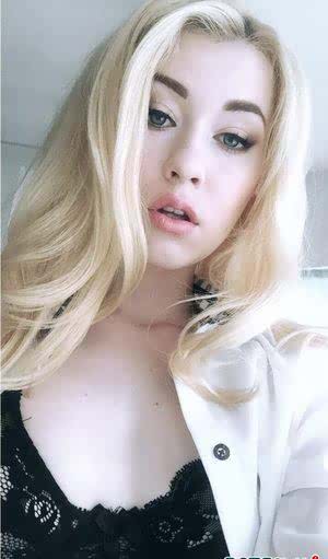 Beautiful blonde slut Misha Cross takes a selfie fully clothed and stark naked