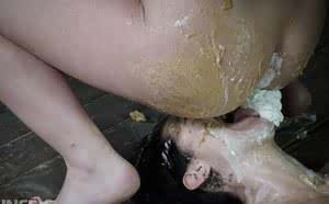 Slutty Mia Torro and her female slave in messy bondage lesbian action